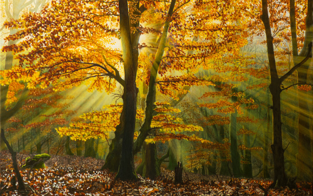 “Autumn Rays” Oil Painting On Stretched Canvas 60cm x 50cm