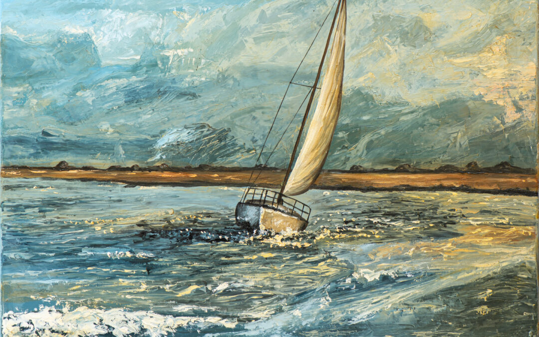 “Sailing” Painting On Stretched Canvas 60cm x 50cm