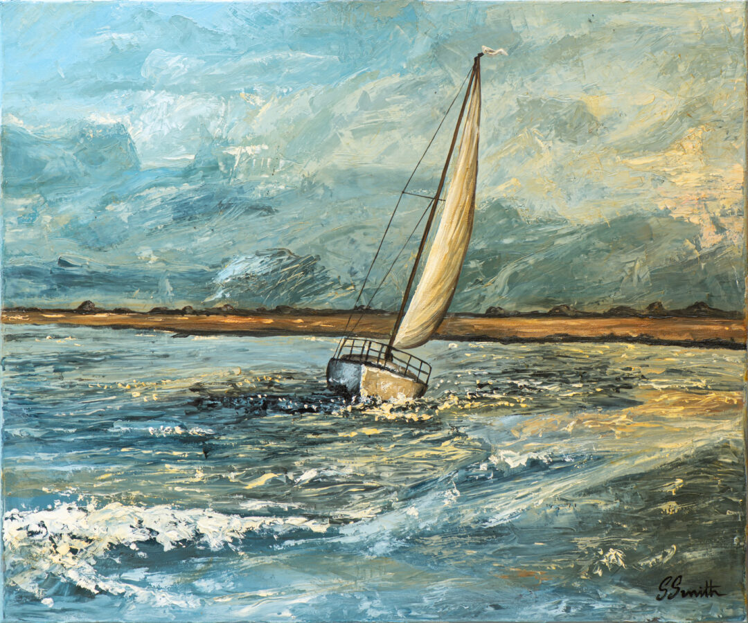 “Sailing” Painting On Stretched Canvas 60cm x 50cm