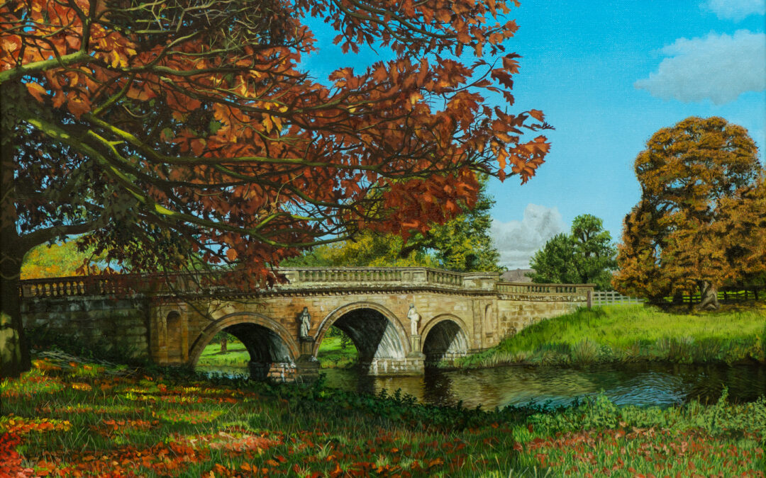 “Chatsworth Bridge” England Oil Painting On Stretched Canvas 60cm x 50cm