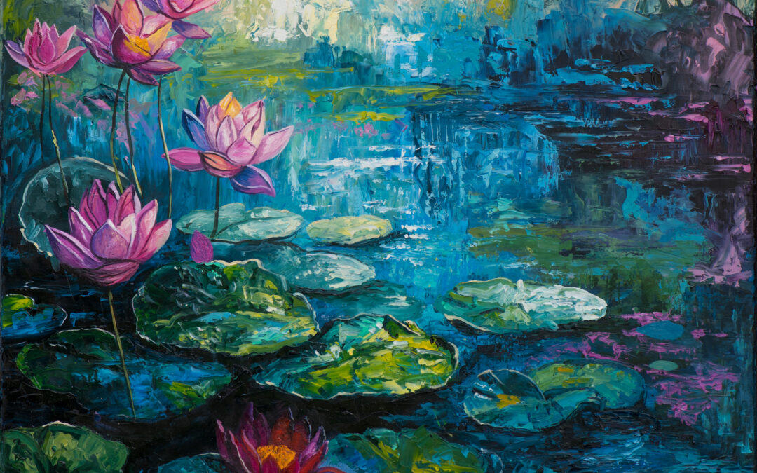 “Lotus Pond” Oil Painting On Stretched Canvas 60cm x 50cm